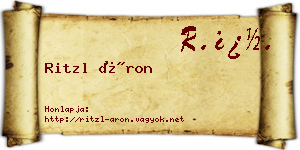 Ritzl Áron névjegykártya